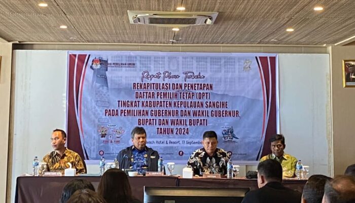 Pj Bupati Sangihe Hadiri Rapat Pleno Penetapan Daftar Pemilih Tetap Pilkada 2024