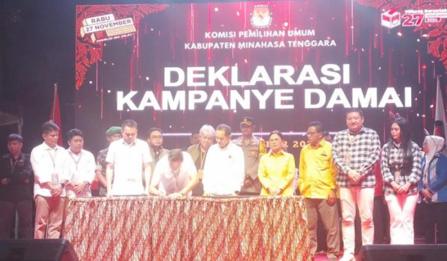 Deklarasi Damai, KPU Mitra Resmi Buka Tahapan Kampanye Pilkada 2024