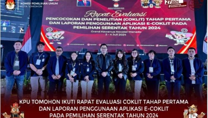 KPU Tomohon Ikut Rapat Evaluasi Coklit Tahap I dan Laporan Penggunaan E-Coklit