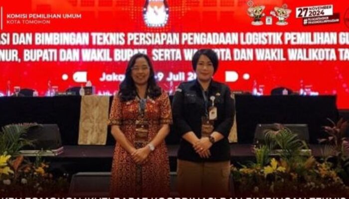 Ketua dan Sekretaris KPU Tomohon Ikut Rakor dan Bimtek Persiapan Pengadaan Logistik Pilkada 2024