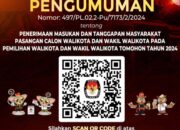 KPU Tomohon Umumkan Penerimaan Masukan dan Tanggapan Masyarakat tentang Paslon Wali Kota-Wakil Wali Kota Tomohon