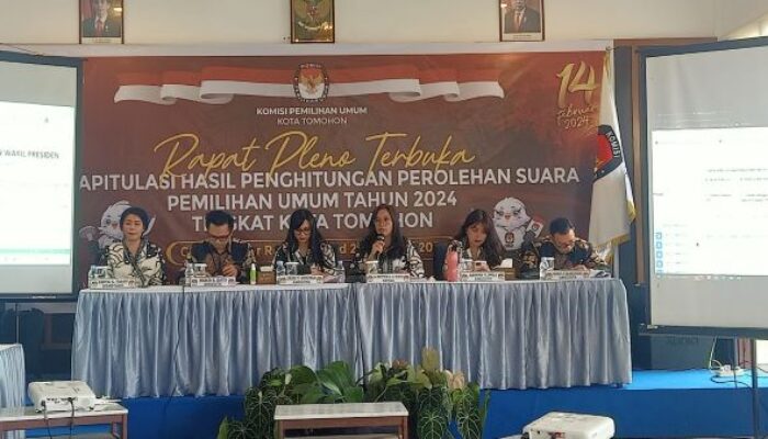 KPU Tomohon Gelar Rekapitulasi Penghitungan Suara Pemilu 2024